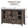 SinCiDo Farmhouse 48" Dresser w/4 Drawers & 2 Barn Doors, Chest of Drawers & Rustic TV Stand w/Adjustable Shelf for Living Room - 3 of 4