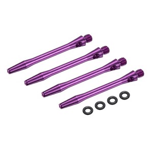 Unique Bargains 2BA Thread Aluminum Dart Shafts with Rubber Rings for Steel Tip 4 Pcs - 1 of 4