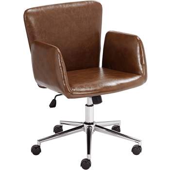 55 Downing Street Megan Brown Faux Leather Swivel Office Chair