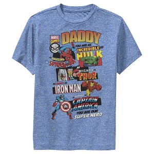 Boy's Marvel Daddy You are Our Super Hero Performance Tee - 1 of 4