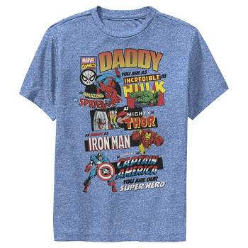 Boy's Marvel Daddy You are Our Super Hero Performance Tee