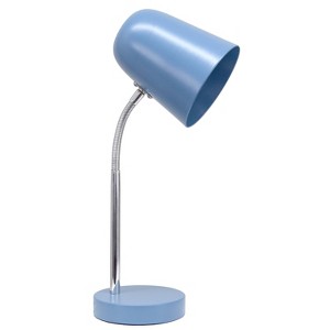 Simple Designs Sleek Essentials Minimalist Metal Desk Lamp Blue - 1 of 4