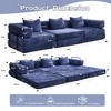Chenille Fabric Convertible Boneless Modular Floor Sofa Bed with Space-Saving Design - 3 of 4
