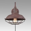 CLAXY Rustic Metal Plug in Wall Lights with Barn Cage Shade - 3 of 4
