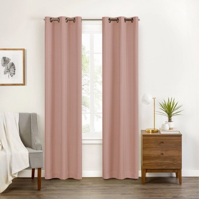 Photo 1 of 1pc 40&#34;x108&#34; Blackout Celeste Draft Stopper Curtain Panel Blush - Eclipse