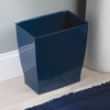 iDesign Set of 4 Small Rectangular Bathroom Trash Cans - Navy Blue, USA Made - 3 of 4