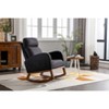 CAVINAS Linen Fabric Glider Rocking Chair with High Backrest,Modern Upholstered Rocking Chairs,Nursery Accent Chair for Bedroom - 2 of 4