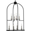Progress Lighting Seneca 8-Light Foyer Pendant, Steel, Black Finish, Open-Cage Design, Candelabra Lights, Canopy Included - 4 of 4