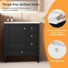 30" Bathroom Vanity with Ceramic Sink, Modern Solid Wood Storage Cabinet with 3 Soft-Close Drawers - ModernLuxe - 4 of 4
