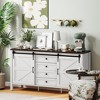 Aghana Digitals 59" Distressed White Farmhouse Buffet Cabinet with Sliding Barn Doors, 4 Drawers, 2 - 2 of 4