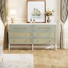 Hommoo Modern Rattan Dresser 6 Drawer Dressers Chests of Drawers for Bedroom Green - 2 of 4