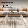 ALEXOUN Glass Coffee Table Rectangle,Stylish Tempered Glass Top with MDF Storage Shelf,Easy to Clean & Assemble,for Living Room,Office - 2 of 4