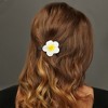 Unique Bargains Plumeria Hair Clip Yellow White 2 Pcs - 2 of 4