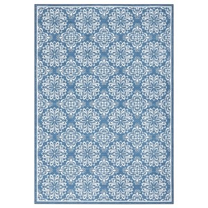 COZONY Modern Floral Printed Low Pile Non Slip Area Rug for Living Room Bedroom Home Office - 1 of 4