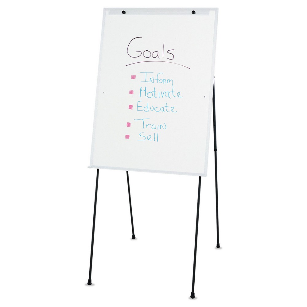 Quartet 81E Dry-Erase Steel Easel  Melamine  29 x 40  White  Aluminum Frame