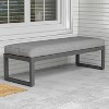 Heynemo Aluminum Outdoor Patio Bench, Upholstered Bench with Thick Cushion for Porch Balcony Backyard, Gray - 4 of 4
