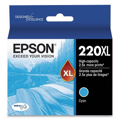 Epson DURABrite Ultra High-Yield Ink, 450 Page-Yield, Cyan T220XL220S