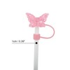 Unique Bargains Sparkling Butterfly Straw Cover Cap 4 Pcs - 2 of 4