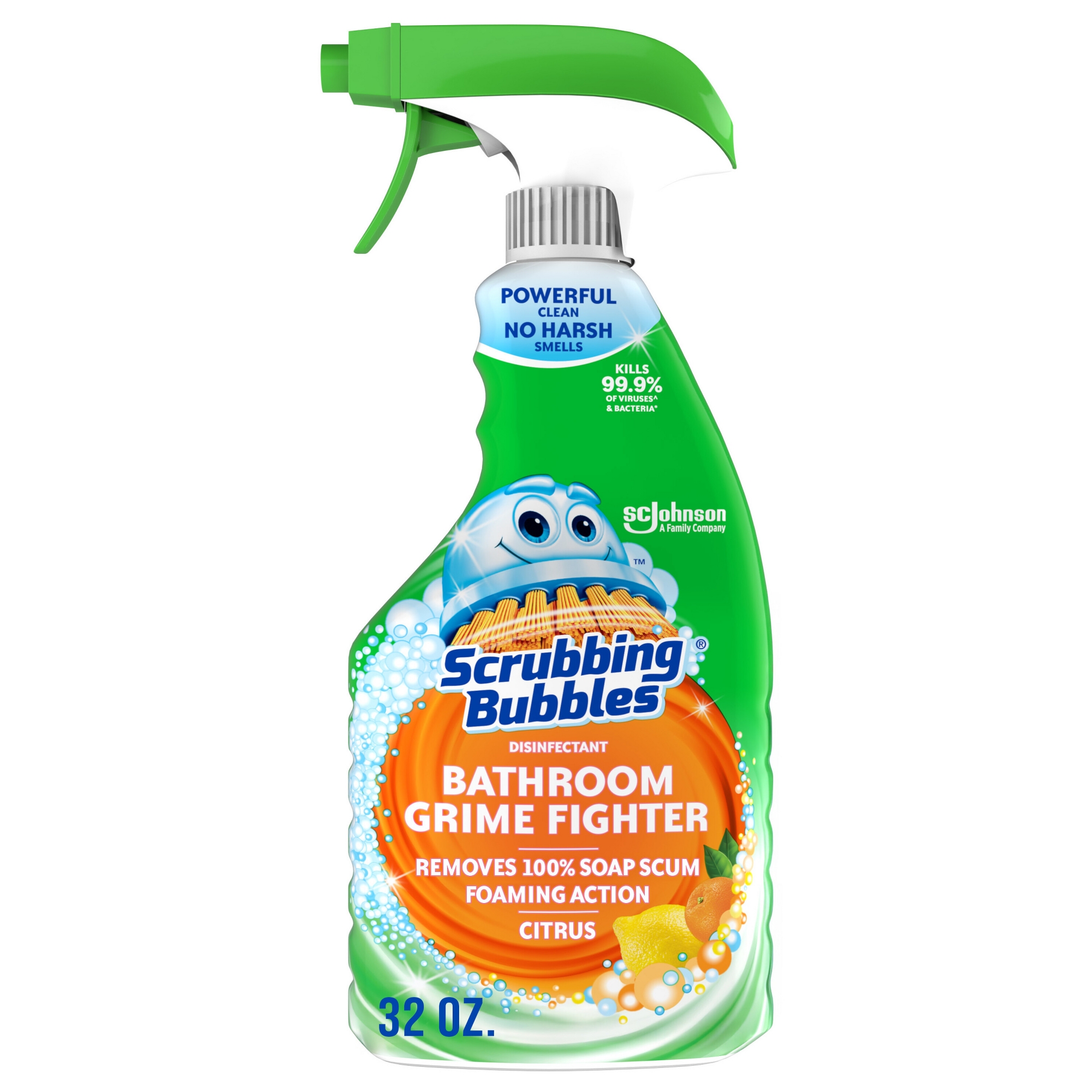 Scrubbing Bubbles Bathroom Cleaner Disinfectant Spray Grime Fighter - Citrus - 32 fl oz: Shower, Toilet, Countertops, Bath Tub