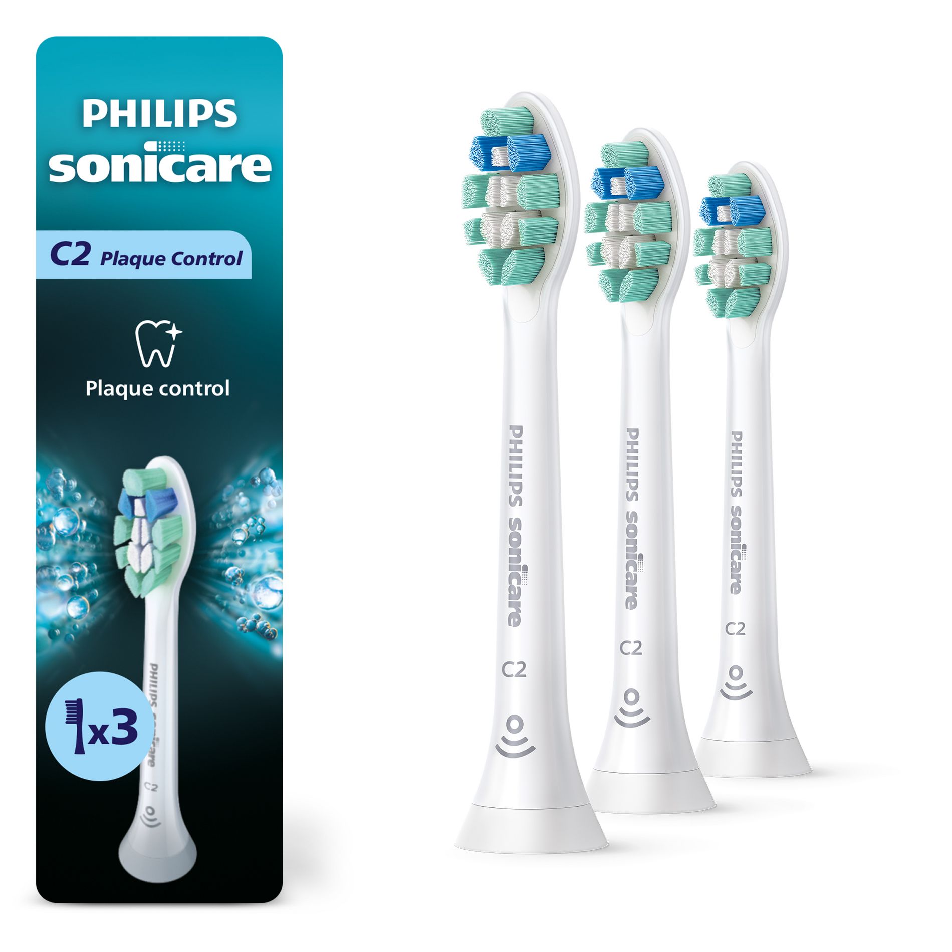 Philips Sonicare C2 Optimal Plaque Control Replacement Electric Toothbrush Head - HX9023/65 - White - 3pk