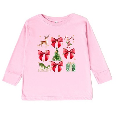The Juniper Shop Coquette Christmas Collage Toddler Long Sleeve Tee