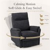 Ora Maison Swivel Rocking Recliner Armchair – Dark Grey Fabric with Footrest, High Back, Wide Cushion, Metal Base, Ideal for Living Room, Nursery - 3 of 4