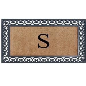 A1HC Natural Rubber & Coir 30x48, Monogrammed Doormat For Outdoor Entrance, Anti-Shed Treated Mat - 1 of 4