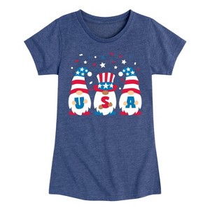 Girls' - Instant Message - Fourth of July Fitted Short Sleeve Graphic T-Shirt - 1 of 4