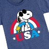Girls' - Peanuts - USA Rainbow Fitted Short Sleeve Graphic T-Shirt - 2 of 4