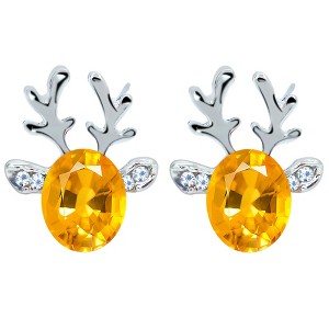 Reindeer Stud Earrings for Women Cz Christmas Ginger Lyne Collection - 1 of 4