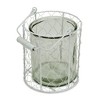 HomeRoots 6" White and Clear Wire Basket and Glass Jar - 3 of 4