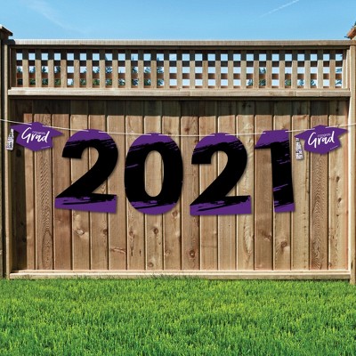 Big Dot of Happiness Purple Grad - Best is Yet to Come - Large Purple Graduation Party Decorations - 2021 - Outdoor Letter Banner