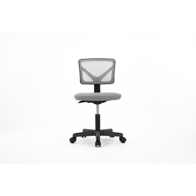 DOMETOUR Low-Back Mesh Armless Office Chair,Swivel Rolling Computer Chair No Arms with Lumbar Support