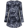 Women's Plus Size Long Sleeve V Neck Tunic Tops Pleated Flowy Tee Shirt Causal Loose Blouse, Black Tie Die, 4XL - 3 of 4
