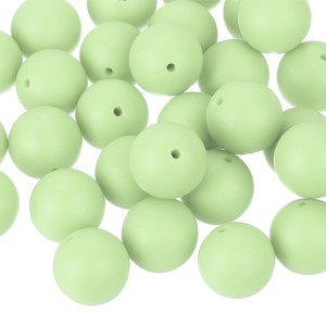 Unique Bargains Round Loose Silicone Beads for DIY Keychain Jewelry Making 50 Pcs - 1 of 4