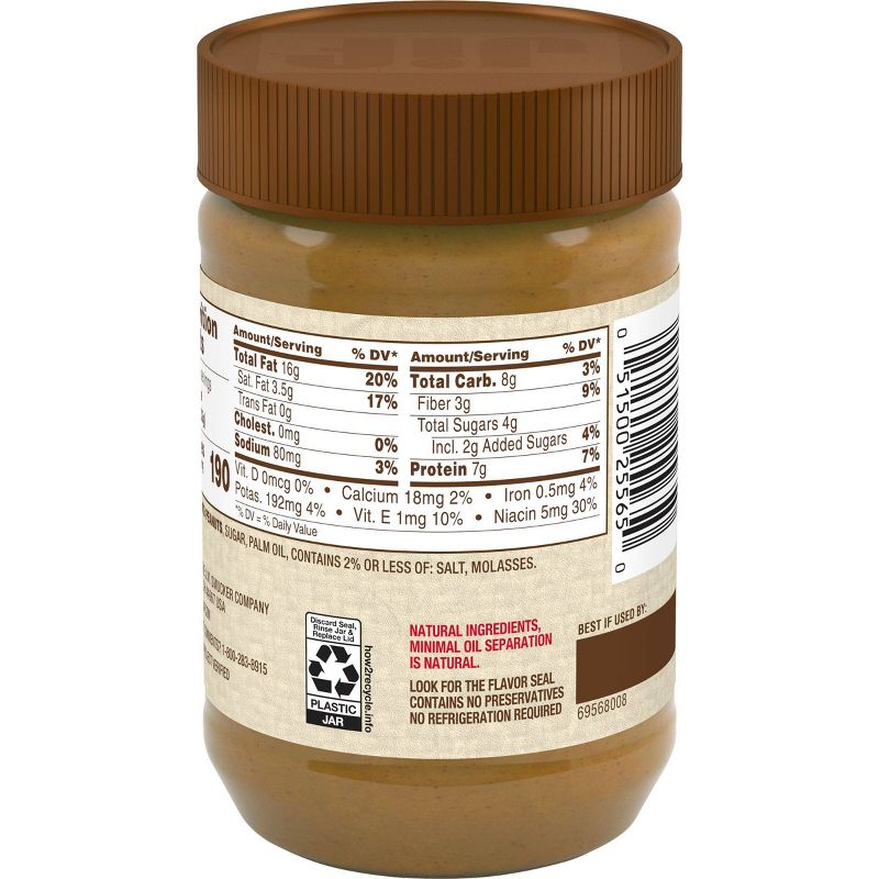 Jif Natural Low Sodium Creamy Peanut Butter - 16oz, 3 of 7