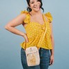 Disney Bag, Crossbody, Belle Flower Pose Silhouette and Rose, Yellows, Vegan Leather - 4 of 4