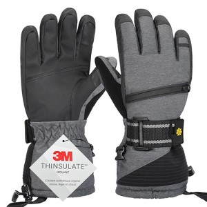 Solaris Waterproof Warm Ski Gloves, 3M Winter Cozy Thinsulated Snow Gloves for Skiing, Snowboarding, Shoveling, Cycling, Outdoor Sports - 1 of 4