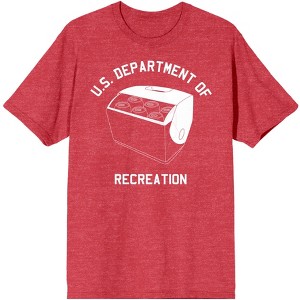 Americana US Department Of Recreation Men's Red Heather T-Shirt - 1 of 3