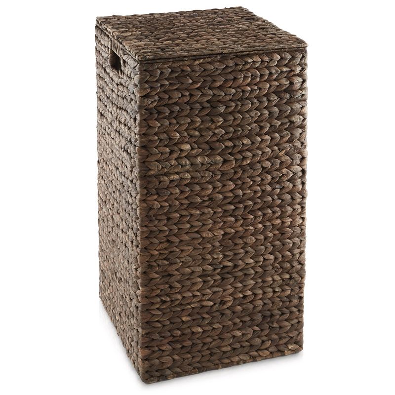 Casafield Laundry Hamper with Lid and Removable Liner Bag, Woven Water Hyacinth Square Laundry Basket for Clothes, 2 of 7