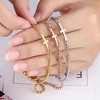 Religious Cross Bracelet by Ginger Lyne Adjustable Stainless Steel Chain Silver or Gold Finish - 3 of 4
