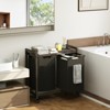 FONTOI Laundry Hamper with 2 Pull-Out Removable Laundry Bags Clothing Sorter with Shelf and Wheels, Brown&Black, 13"*36.4"*30" - 2 of 4
