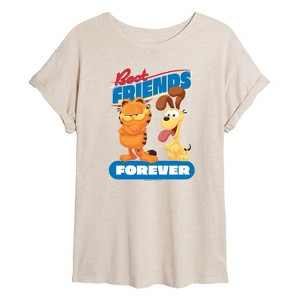 Women's - Garfield - Best Friends Forever Oversized Graphic T-Shirt - 1 of 4