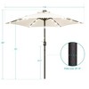 Sonkuki 7.5 ft Outdoor LED Solar Lighted Patio Market Umbrella w/ Push Button Tilt - 3 of 4