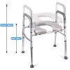 Nasitip Raised Toilet Seat with Handles - Adjustable Height (19.6"-22.6"), 350LB Capacity, Padded Seat for Elderly & Disabled - 3 of 4