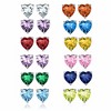 Birthstone Heart Earrings for Women by Ginger Lyne 6mm CZ Solitaire Stud Earrings Sterling Silver - 3 of 4