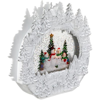 LED Lighted Caroling Snowmen Christmas Snow Globe with Glitter