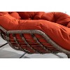 Gulches Oversized Outdoor Rattan Rocking Chair  Orange Egg Chair with Thick SpunPolyester Cushions for Patio Garden - 4 of 4
