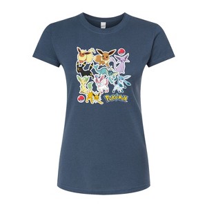 Women's - Pokémon - Eeveelution Stickers Fitted Graphic T-Shirt - 1 of 3