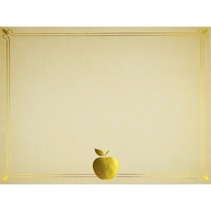 Great Papers Bright Apple Certificates 8.5" x 11" Yellow/Gold 15/Pack (2020003) - 1 of 3
